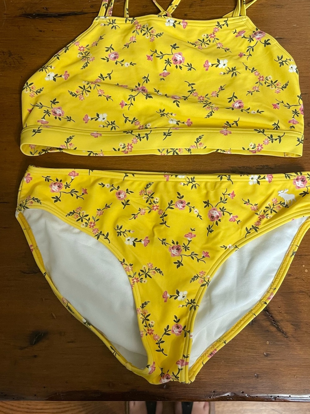 Abercrombie and Finch Kids Yellow Floral Two-Piece Swim Set